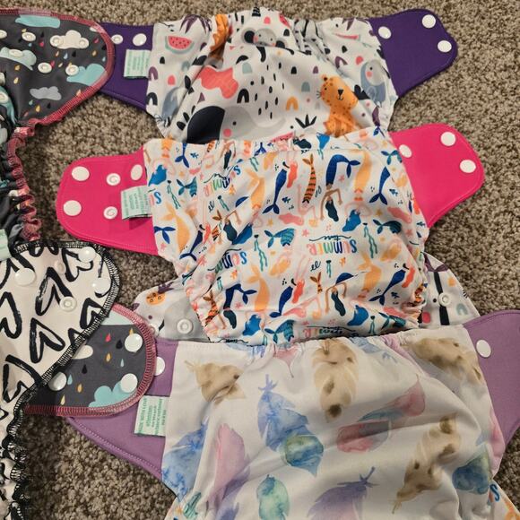Bundle of 5 Elinfant Cloth Diapers - 2 All in One & 3 Covers (No Inserts) - Picture 3 of 10